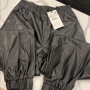 NWT Zara Faux Leather Joggers XS